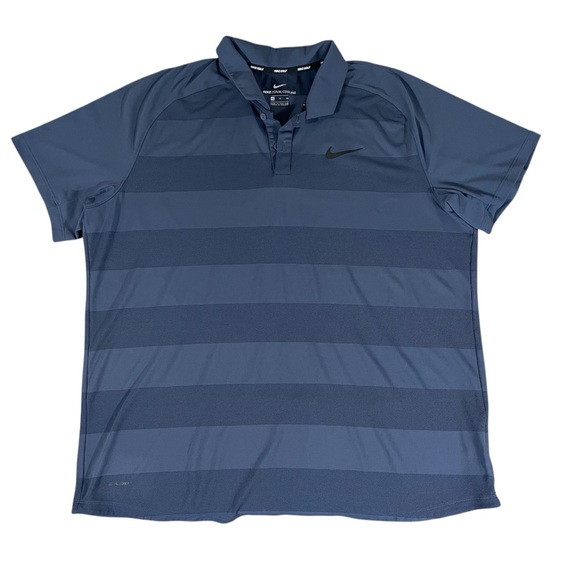 Nike Other - Nike Men's Striped Navy Polo Shirt Zonal Cooling